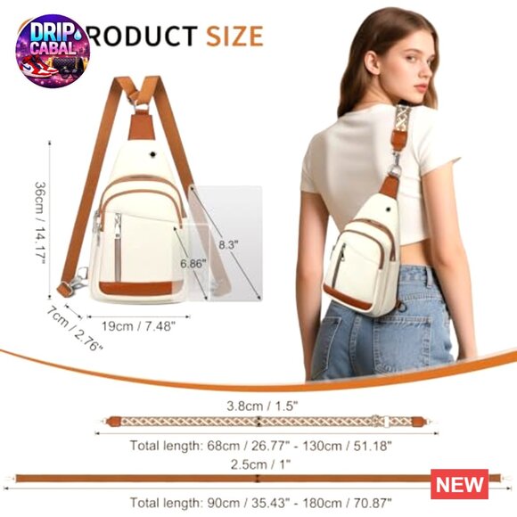 PU Leather Anti Theft Sling Bag Convertible Crossbody Fanny Pack Backpack